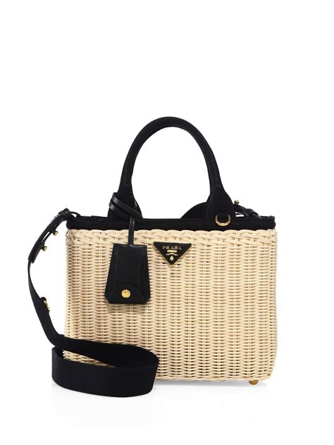 prada baguette tasche|Prada rattan bag.